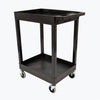 24 x 18 in. Plastic Utility Tub Cart with Two Shelf, Black