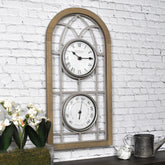 FirsTime & Co.(R) Brown Farmhouse Arch Outdoor Clock, Farmhouse, Analog, 10 x 2 x 20 in