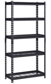 Muscle Rack 30"W x 12"D x 60"H 5-Tier Steel Shelving; 500 lb. Capacity per Shelf; Black