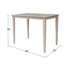 Solid Wood 30"x 48" Dining Table in Washed Gray Taupe