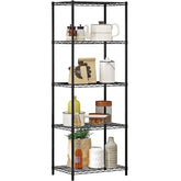 Vebreda 5-Tier Wire Shelving Unit, 21.7"L x 11.8"W x 59.1"H, Black