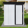 Sesslife Galvanized Steel Outdoor Storage Shed, 5' x 3' x 5.8', White