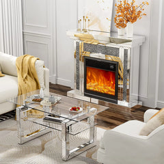 IKIFLY 47.24L x 41.33 H Mirrored Electric Fireplace