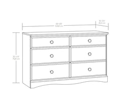 Mainstays Storybook Soft White Dresser, 49.13" L x 16.22" W x 30.24" H