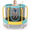 Costway Mini Trampoline with Enclosure for Kids, Blue/Yellow, 48.00" x 48.00" x 39.50"
