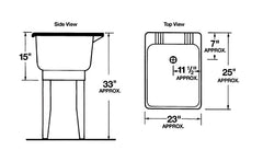 Mustee UtilaTub 20-Gallon Floor-Mount Laundry/Utility Tub, Sinks 33 X 23 X 25 IN., White