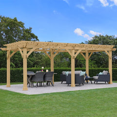 Yardistry Meridian 10' x 22' x 8' Natural Cedar Pergola, Multilevel Design