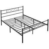 Easyfashion Journee x-Design Metal Platform Queen Bed, Black