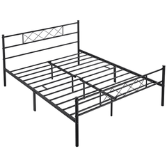 Easyfashion Journee x-Design Metal Platform Queen Bed, Black