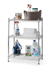 Hyper Tough Steel 3-Tier Storage Shelf Unit 30.6"H x 23.2"W x 13.4"D, 750lb Total Capacity, Chrome
