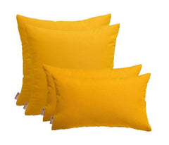 RSH Decor Indoor Outdoor Sunbrella Set of 4 Pillows, 2 - Square 17" x 17" and 2 - Lumbar 20" x 12", Canvas Sunflower Yellow