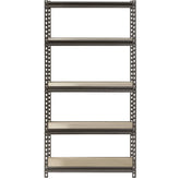 Muscle Rack 30"W x 12"D x 60"H 5-Shelf Steel Freestanding Shelves, 500 lbs. Capacity per Shelf; Silver