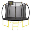 JAMPOOCA Pumpkin Trampoline with Enclosure for Kids and Adults, Black/Yellow, 63.78" x 17.72" x 8.66"
