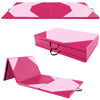 Gymax 10' x 4' x 2'' 4-Panel Folding Gymnastics Exercise Mat w/ Hook & Loop Fasteners Blue