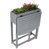 Sunnydaze 24.25" x 25" x 30.5" Natural Acacia Wood Rectangular Raised Garden Bed with Shelf