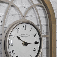 FirsTime & Co.(R) Brown Farmhouse Arch Outdoor Clock, Farmhouse, Analog, 10 x 2 x 20 in