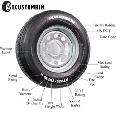 2-Pk eCustomrim 90002 Golf Cart Tires On Rims 18X8.50-8 18 x 8.50 x White 4 Lug