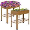 Sunnydaze 35.75" x 16" x 31.75" Black Galvanized Steel Raised Garden Bed, Set of 2