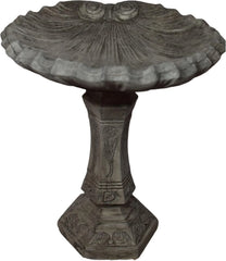Solid Rock Stoneworks Fanciful Birdbath - 26" h x 22" w x 20" d - Pre-Aged