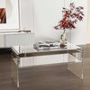 Ageszoe Coffee Table with Storage Shelf,Acrylic Modern Clear End Table,Kid's Table for Livingroom, 32"L x 16"W x 16"H"