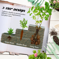 Outsunny 3-Tier Raised Garden Bed 62.25" x 43" x 32.25" Planter Set, Green