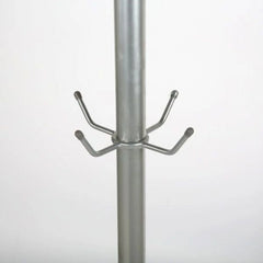 72" x 14" Metal Tube & Marble Base Coat Hanger, Silver