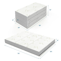 6 inch Queen Memory Foam Folding Mattress - 78" x 58" x 6"