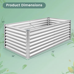 Gymax Raised Garden Bed Large Metal Planter Box Kit for Vegetable Herb 6' x 3' x 2'