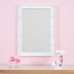Justice 18" x 22" Rectangle Lighted Wall Mirror, White