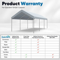 Quictent 10x 20x 8.7Silver Gray Carport