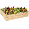 Sunnydaze 24" x 48.25" x 12.25" Rectangular Natural Wooden Outdoor Raised Garden Bed