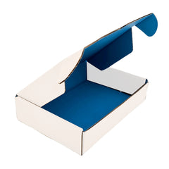 Ucanpack Deluxe Mailer Box Corrugated Moving Boxes 3mm Thick Medium White (Blue Inside), 10 x 4 x 4" - 50 Pcs