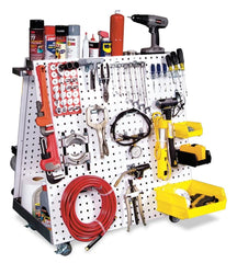 Triton Products LocBoard 36-3/4"L x 39-1/4"H x 21-1/4"W Anodized Aluminum Frame Tool Cart with Tray