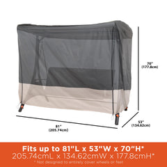 Modern Leisure Renaissance Patio Swing Cover, 81"L x 52"W x 70"H, Gray