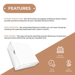 SSBM 12" x 12" x 4" ECT-32B White Literature Shipping Mailers 50/Case
