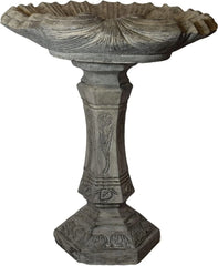 Solid Rock Stoneworks Fanciful Birdbath - 26" h x 22" w x 20" d - Pre-Aged
