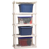 Oskar Plastic Storage Shelves 5-Tier Garage Organizer 74"H x 36"W x 18"D, White 750lb Capacity