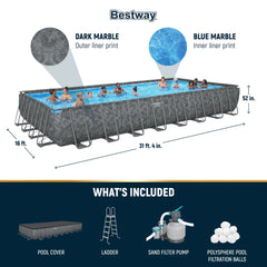 Bestway APX 365 31'4" x 16' x 52" Rectangular Above Ground Swimming Pool