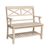 Double X-Back Bench With Arms and Shelf