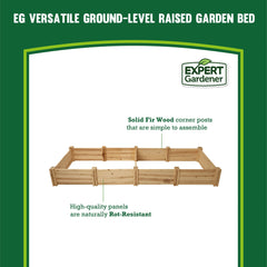 Expert Gardener Outdoor Wood Garden Bed, 7.4 ft L x 2 ft W x 10.6 in H