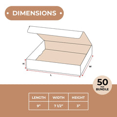 SSBM 9" x 7 1/2" x 3" ECT-32B White Literature Shipping Mailers 50/Case