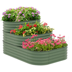 Outsunny 3-Tier Raised Garden Bed 62.25" x 43" x 32.25" Planter Set, Green