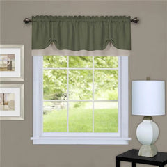 58 x 14 in. Darcy Window Curtain Valance - Green & Camel
