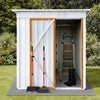 Sesslife Galvanized Steel Outdoor Storage Shed, 5' x 3' x 5.8', White