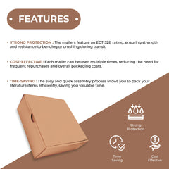 SSBM 12" x 12" x 2" ECT-32B Kraft Literature Shipping Mailers 50/Case