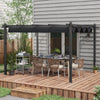 Outsunny 10' x 10' x 88.25" Cream White Aluminum Pergola, Retractable Canopy and Water-Resistant