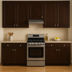 Design House Brookings Solid Wood Ready to Assemble Wall Kitchen Cabinet (30" x 12" x 36"), Espresso