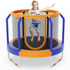 Costway Mini Trampoline with Enclosure for Kids, Blue/Yellow, 48.00" x 48.00" x 39.50"