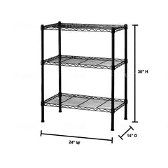 Juggernaut Storage Easy Assembly 24"W x 14"D x 30"H 3-Shelf Shelving Unit, Black