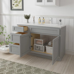 45 in. W x 21 in. D x 32.5 in. H Bath Vanity Cabinet without Top in Gray